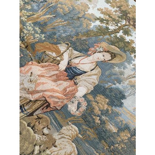 Vintage French Aubusson Style Jacquard Tapestry, 1970s For Sale - Image 15 of 18
