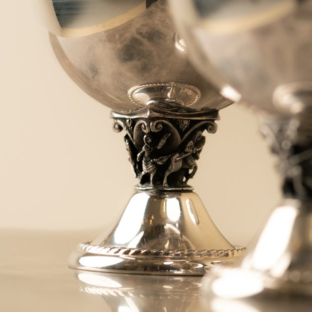 This elegant set of six individual dessert, ice cream, or champagne/cocktail glasses evokes the refinement of mid-20th-...