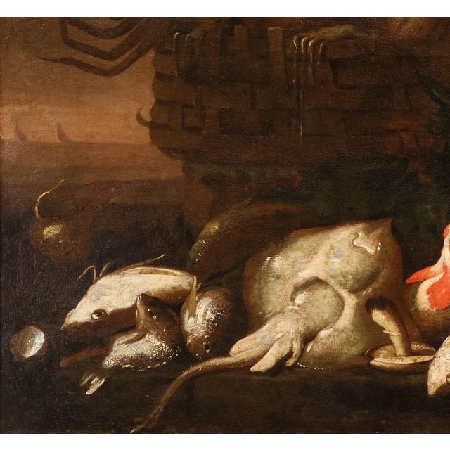 Elena Recco, Still Lifes with Fish and Shellfish, 1690, Oil on Canvas, Set of 2 For Sale - Image 9 of 16