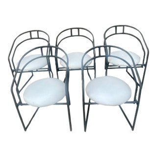 Vintage Postmodern Cal-Style Outdoor Dining Chairs, Set of Five For Sale