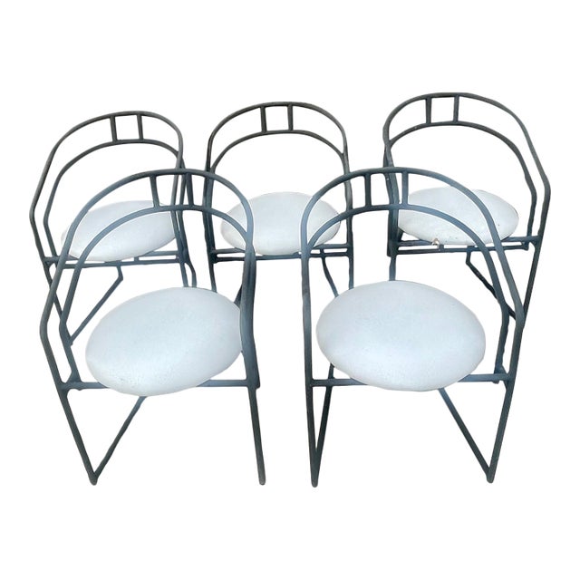 Vintage Postmodern Cal-Style Outdoor Dining Chairs, Set of