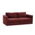 Boho Chic Willow Berry Red with Mauve Piping Modular Performance Velvet Loveseat For Sale - Image 3 of 7