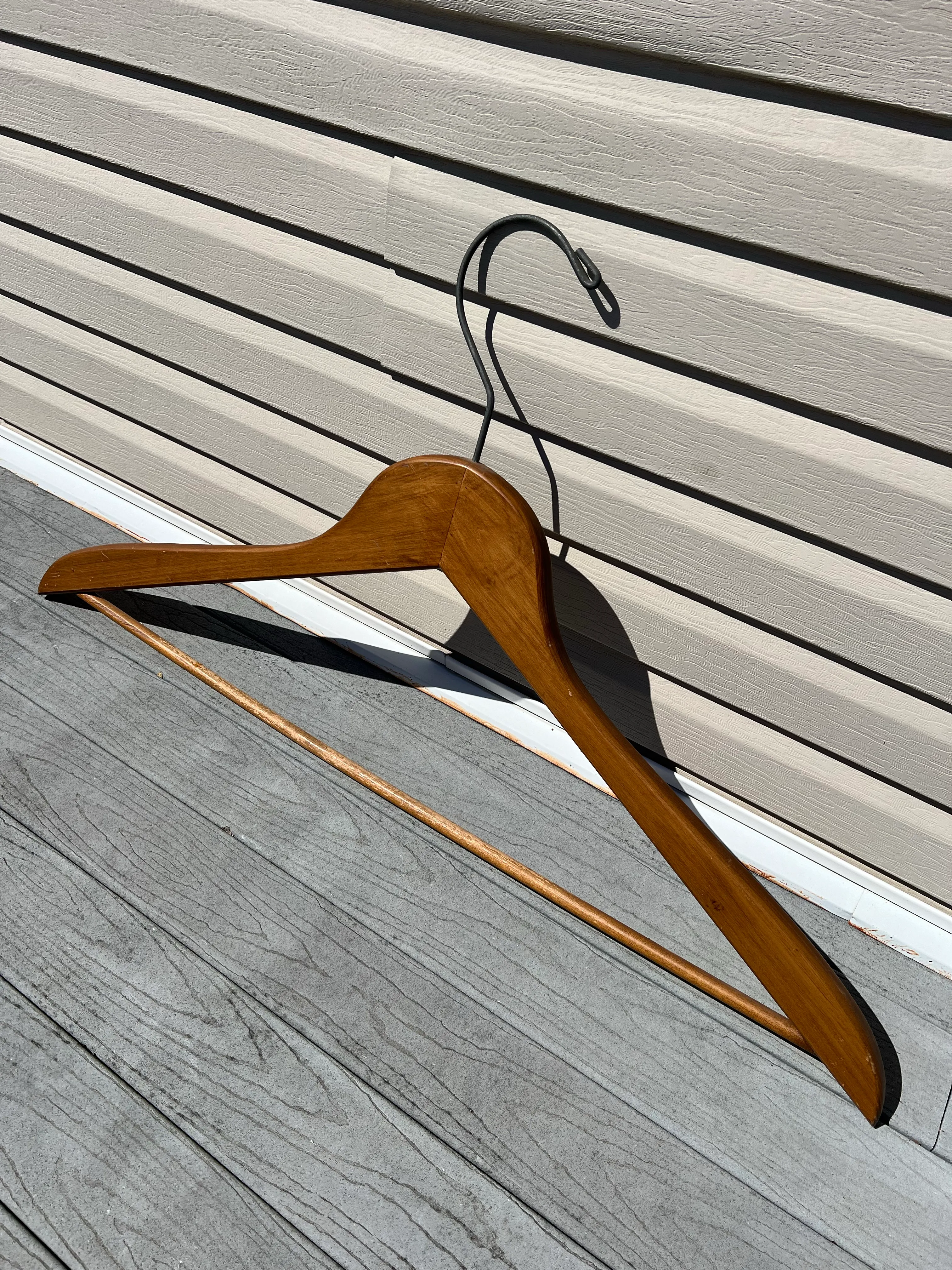 1960 Pop Art Walnut Wood Oversized Hanger | Chairish