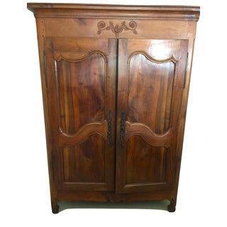 French Walnut Armoire With Custom Drawers Inside For Sale