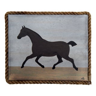 Matt Rix, Naïve Style Galloping Horse, Oil Painting For Sale