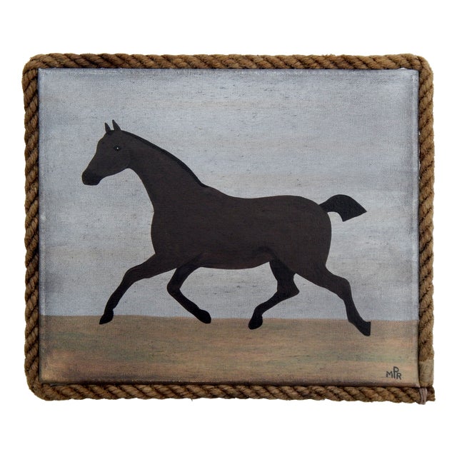 Matt Rix, Naïve Style Galloping Horse, Oil Painting For Sale