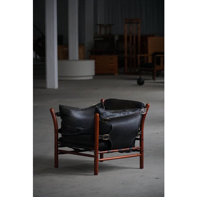 Vintage Ilona Lounge Chair in Stained Beech and Leather by Arne Norell for Aneby Mobler, 1960s For Sale - Image 3 of 18