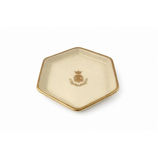 Vintage Ritz Paris Hotel Beige Porcelain Ashtray For Sale In Washington DC - Image 6 of 7