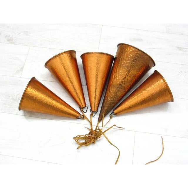 Cone Pendant Lights from ES Horn Aalestrup, 1970, Set of 5 For Sale - Image 6 of 13