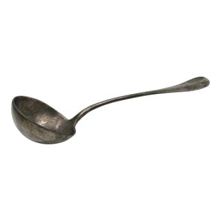 Early 19th Century Rustic German Pewter Ladle For Sale