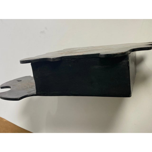 19th Century Black Lacquered Wall Vide Poche, Japan For Sale - Image 5 of 10