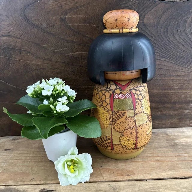 Mid-Century Modern Vintage Wooden Kokeshi Doll by Kazuo Takamizawa, Japan, 1970s For Sale - Image 3 of 10