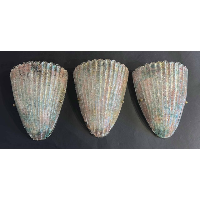 1960s Green and Pink Graniglia Shield Sconce For Sale - Image 11 of 13