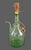 Vintage Hand Blown Italian Green Glass Wine Decanter Ice Chamber Raffia Stopper For Sale - Image 4 of 9
