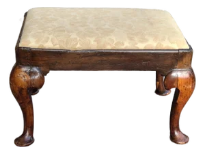 1810s George III Fruitwood and Upholstered Stool