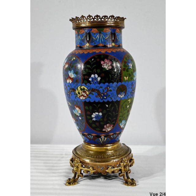 Antique Gold and Emaux Bronze Vase For Sale - Image 12 of 18