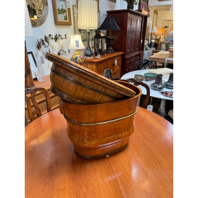 Chinese Staved Wood + Brass-Banded Baby Bathing Vessel, 19th Century For Sale In San Francisco - Image 6 of 12