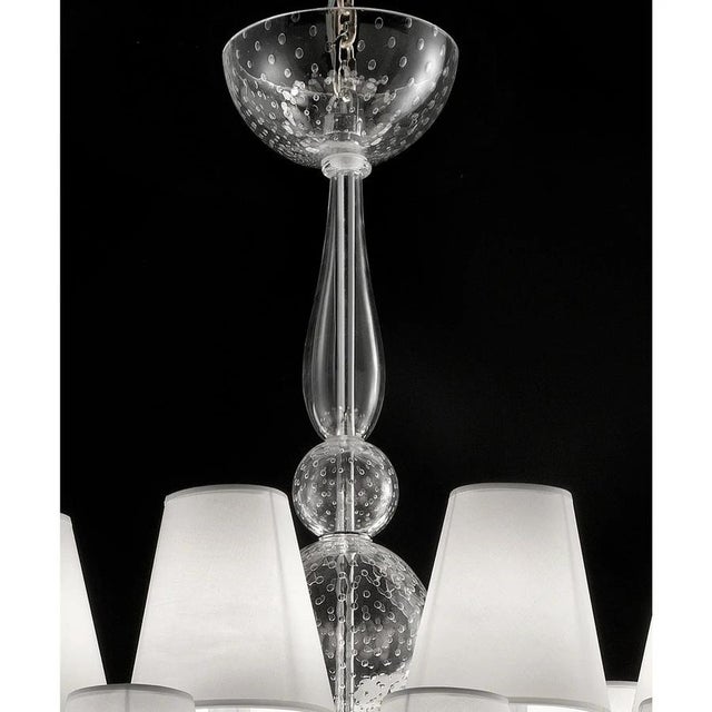 Contemporary Murano Glass Chandelier in Crystal Clear by Simoeng for Simoeng For Sale - Image 3 of 8
