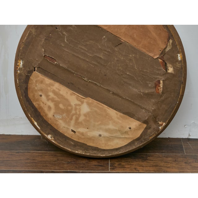 English Giltwood Convex Mirror With Ebonized Bosses, 19th Century For Sale - Image 4 of 14