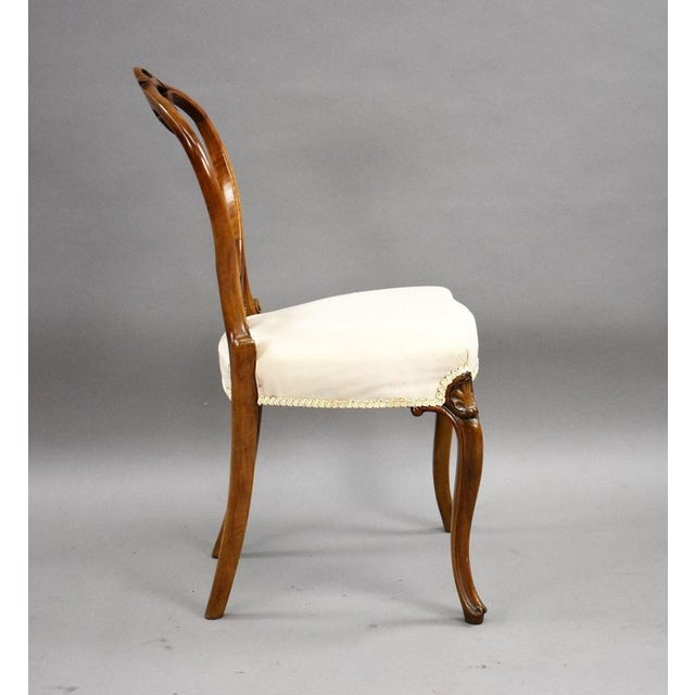 Antique Victorian Walnut Balloon Back Dining Chairs, 1860, Set of 4 For Sale - Image 6 of 9