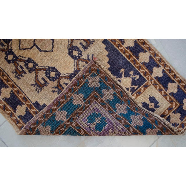 Hand Knotted Door Mat, Entryway Rug, Bath Mat, Kitchen Decor, Small Rug, Turkish Rug - 1′10″ × 3′11″ For Sale - Image 9 of 9