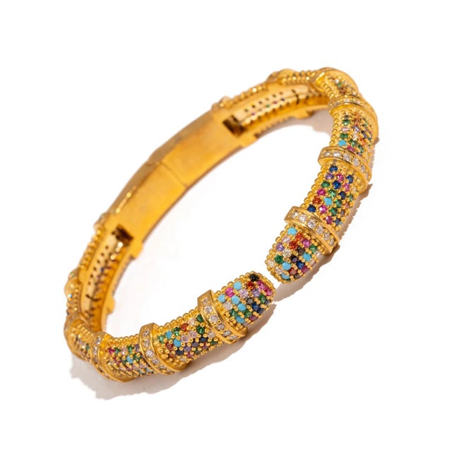 Eternal Lights Gemstone Cuff Bracelet For Sale In Miami - Image 6 of 9