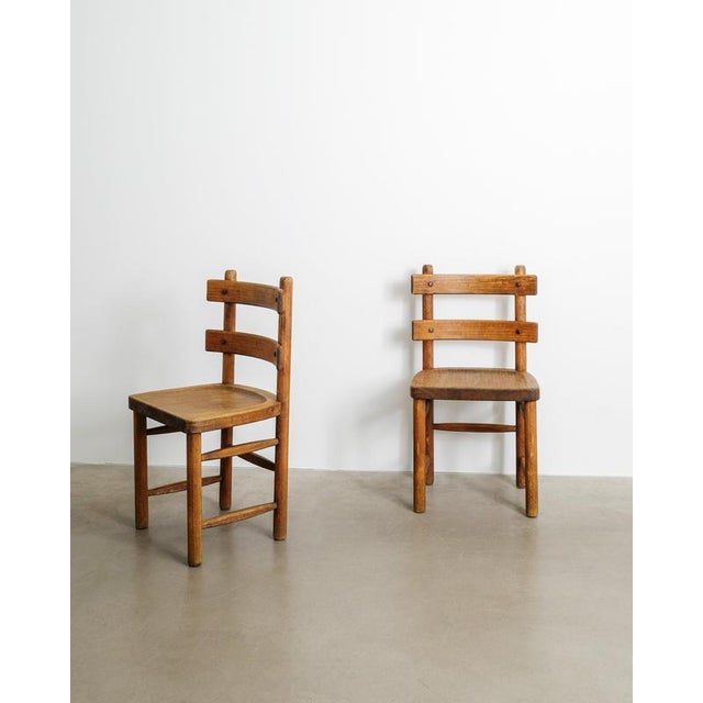 Mid-Century Swedish Wooden Sandhamn Dining Chairs by Axel Einar Hjorth for Nordiska Kompaniet, 1930s, Set of 2 For Sale - Image 3 of 9
