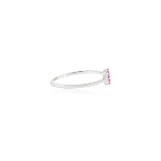 Not Yet Made - Made To Order Dainty Motif Circle Ring Size 7 With Ruby Birthstone For Sale - Image 5 of 12