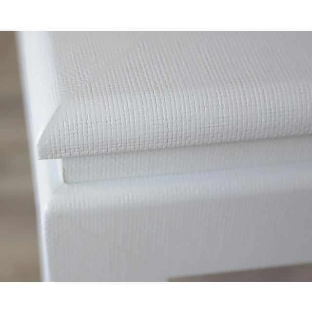 Carl Springer Style White Raffia Coffee Table For Sale - Image 9 of 9