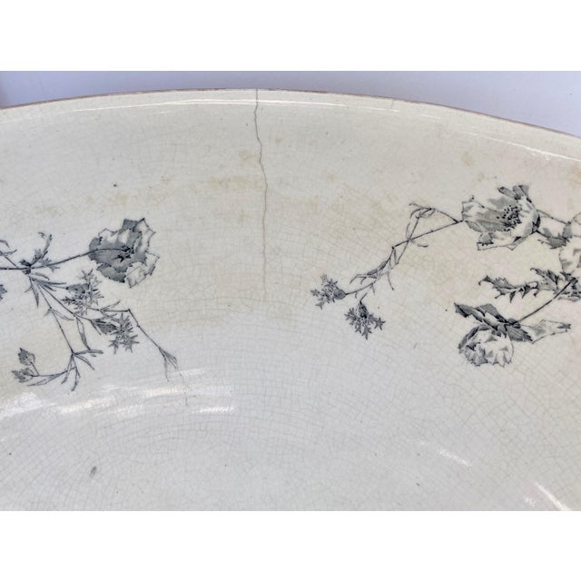 Off-white 1891 Doulton Burslem Transfer-Ware Porcelain Wash Basin For Sale - Image 8 of 10