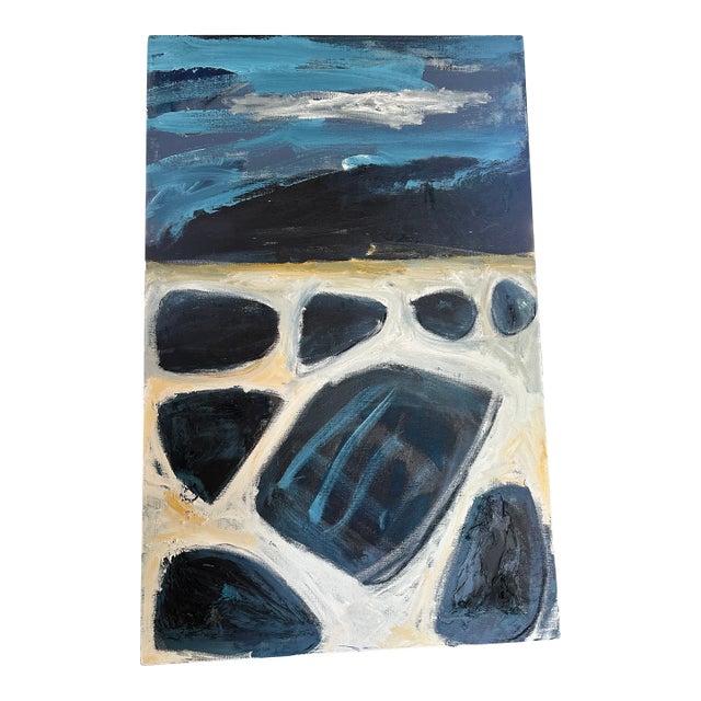 Richard Gene Barbera "Blue Rocks" Large Scale Oil on Canvas For Sale