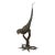 Contemporary Bronze Statue of a Parrot Perched on a Branch and Leaning Down, with Dark Patina For Sale