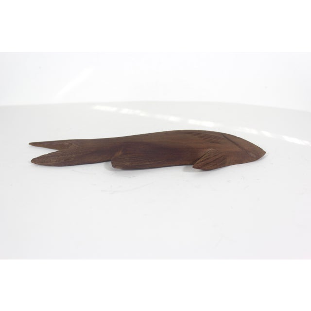 Brown Vintage Hand Carved Wood Fish Wall Decor For Sale - Image 8 of 12
