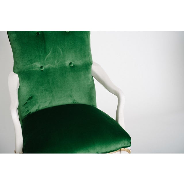 1980s Set of 10 Emerald Green Velvet Dining Chairs Attr. Marge Carson For Sale - Image 11 of 11