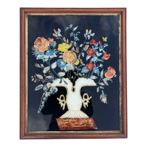 Antique American Folk Art Tinsel Painting
