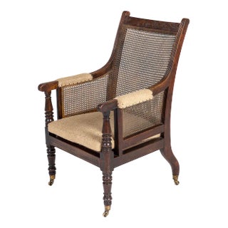 Regency Mahogany Bergère Library Armchair in the style of Gillows For Sale