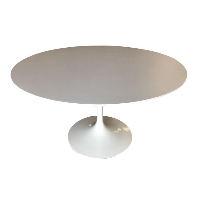 White Mid-Century "Tulip" 42" Round Dining Table For Sale - Image 8 of 8
