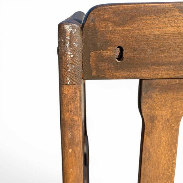 Wood Mid-Century Wood Bench With Black Woven Strap Seat For Sale - Image 7 of 15