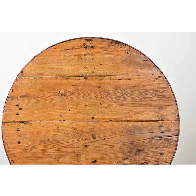 19th Century French 19th Century Round Oak Tilting Vendange Table For Sale - Image 5 of 12