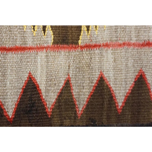 Excellent and Authentic With Dimensinal Design in Gray, Red and Brown Color American Navajo Rug For Sale - Image 15 of 15