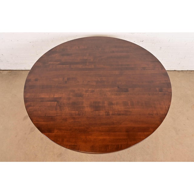 Probber Inc. Harvey Probber Mid-Century Modern Sculpted Walnut Pedestal Dining Table, Newly Refinished For Sale - Image 4 of 8