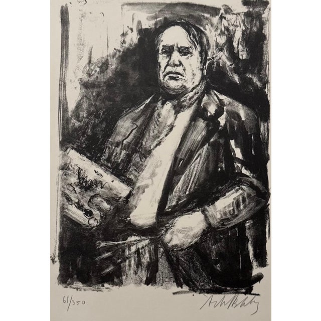 Expressionism Arbit Blatas, Lithuanian French Artist Arbit Blatas Lithograph Maurice de Vlaminck Ecole Paris, 1962 For Sale - Image 3 of 6