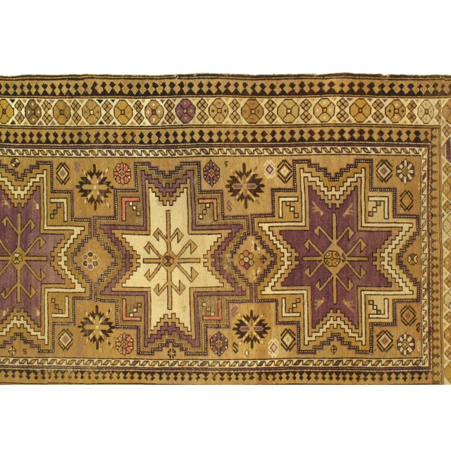 Late 19th Century Antique Azerbaijan Kazak Lambswool Rug - 3′8″ × 6′3″ For Sale - Image 4 of 5
