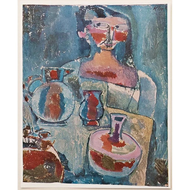 Cornflower Blue 1958 After Paul Klee "Girl With Jugs", First English Edition Lithograph For Sale - Image 8 of 9