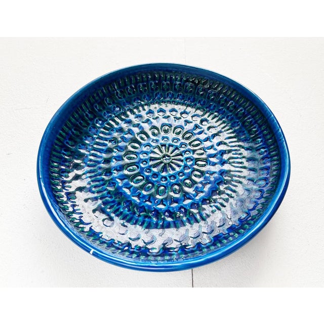 Large Mid-Century Italian Rimini Blu Pottery Wall Plate by Aldo Londi for Bitossi, 1960s For Sale - Image 10 of 18