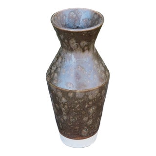 Angular Stoneware Vase For Sale