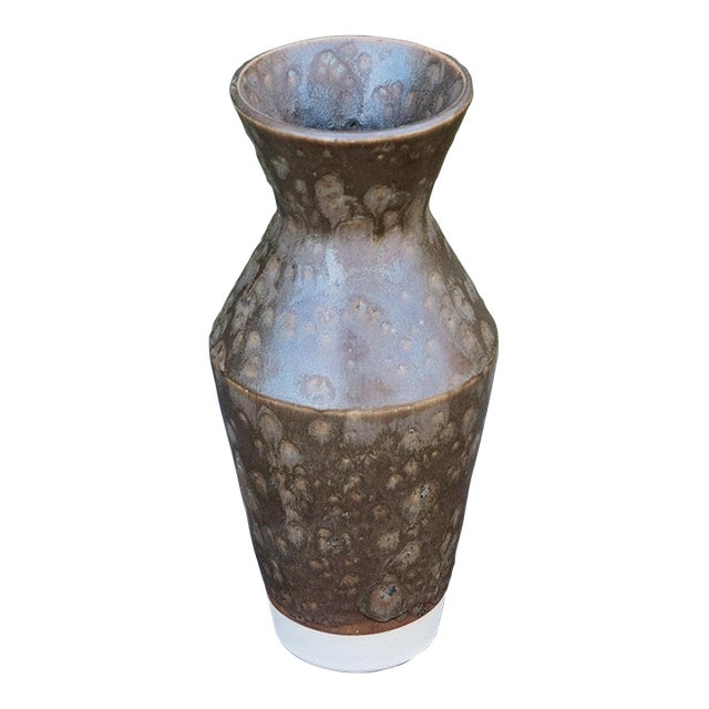 Angular Stoneware Vase For Sale