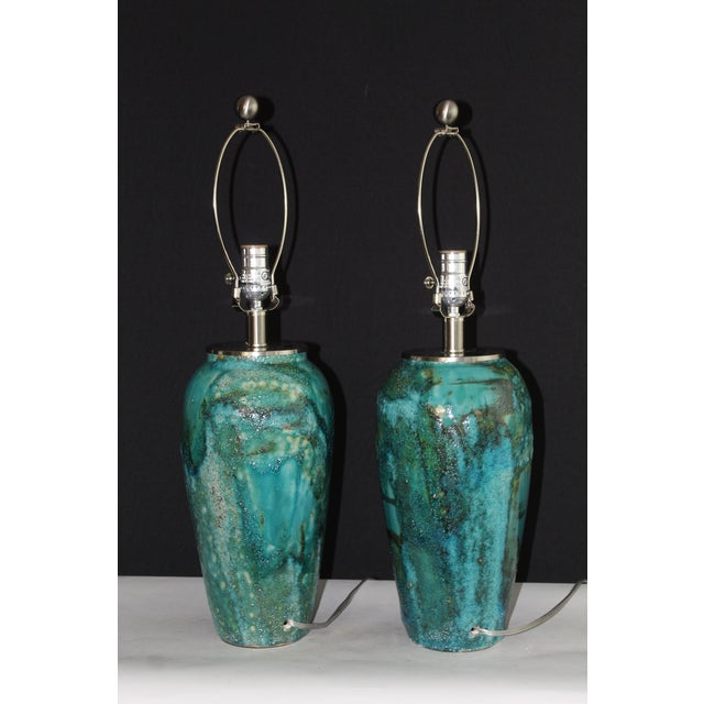 Mid 20th Century Mid Century Modern Aldo Londi Style Ceramic Lamps. For Sale In Miami - Image 6 of 11