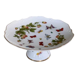 Vintage Royal Crown 'Spring Time' Strawberry & Butterfly Motif Cake Plate
