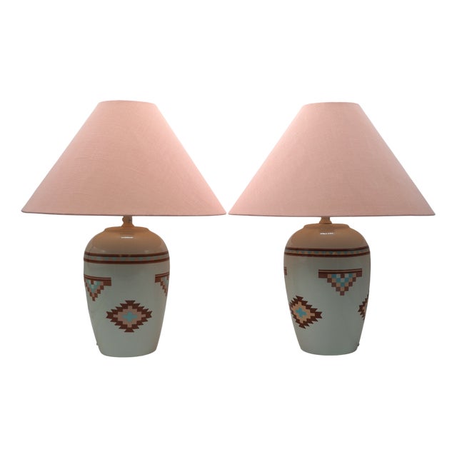 Vintage Porcelaine Table Lamps from Ikea, 1980s, Set of 2 For Sale